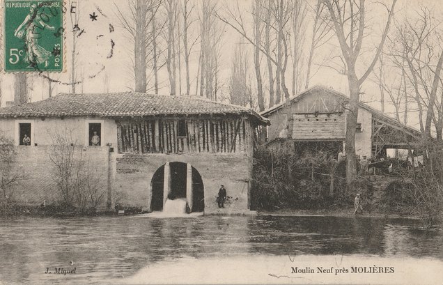 Carte postale ancienne de la ville de Molières 82