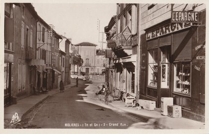 Carte postale ancienne de la ville de Molières 82