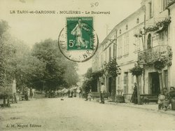 Carte postale ancienne de la ville de Molières 82