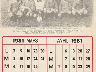 photo de l'équipe de foot de 1981