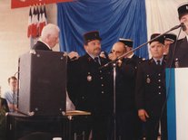 photo de l'inauguration de la caserne des pompiers, 1992