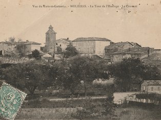 Carte potale de la vue d'ensemble de Molières