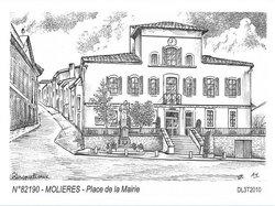 Carte postale ancienne de la ville de Molières 82