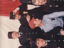 photo de l'inauguration de la caserne des pompiers, 1992