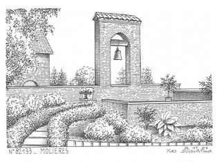 Carte postale de la cloche de la tour de Molières