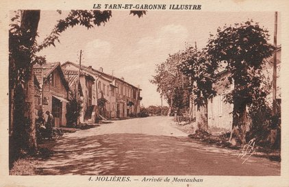 Carte postale ancienne de la ville de Molières 82