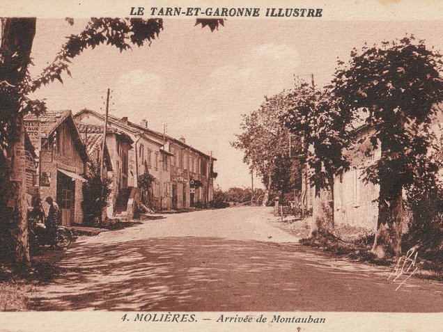 Carte postale ancienne de la ville de Molières 82