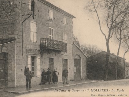 Carte postale ancienne de la ville de Molières 82