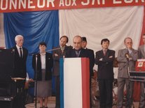 photo de l'inauguration de la caserne des pompiers, 1992