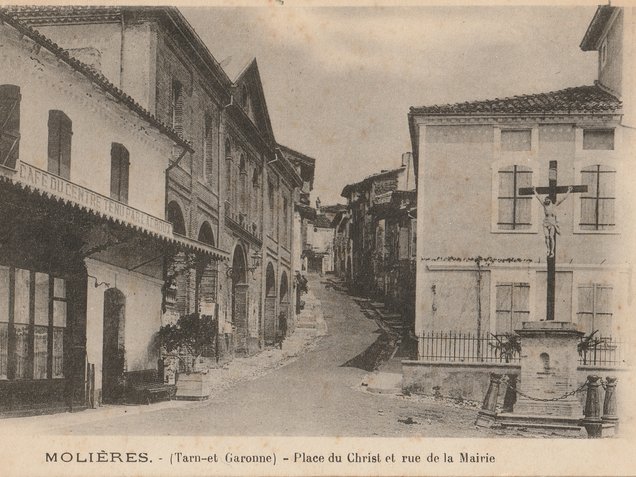 Carte postale ancienne de la ville de Molières 82