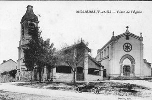 Carte postale ancienne de la ville de Molières 82