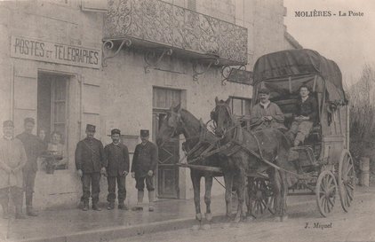 Carte postale ancienne de la ville de Molières 82