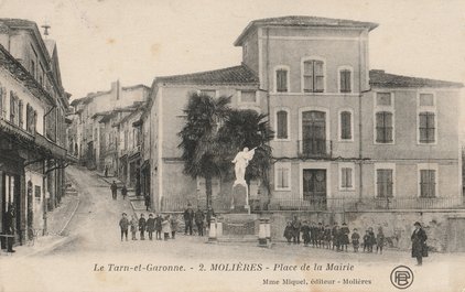 Carte postale ancienne de la ville de Molières 82