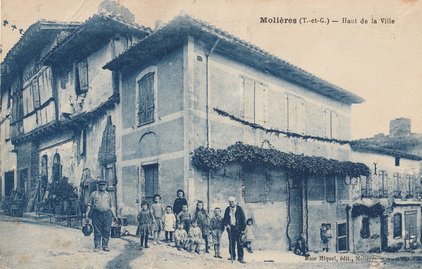Carte postale ancienne de la ville de Molières 82