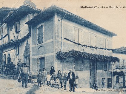 Carte postale ancienne de la ville de Molières 82