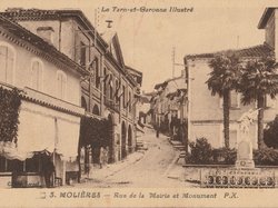Carte postale ancienne de la ville de Molières 82