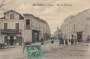 Carte postale ancienne de la ville de Molières 82