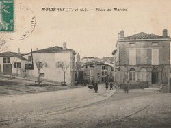 Carte postale ancienne de la ville de Molières 82