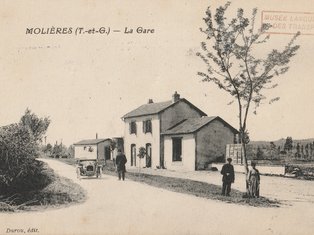 Carte postale ancienne de la ville de Molières 82