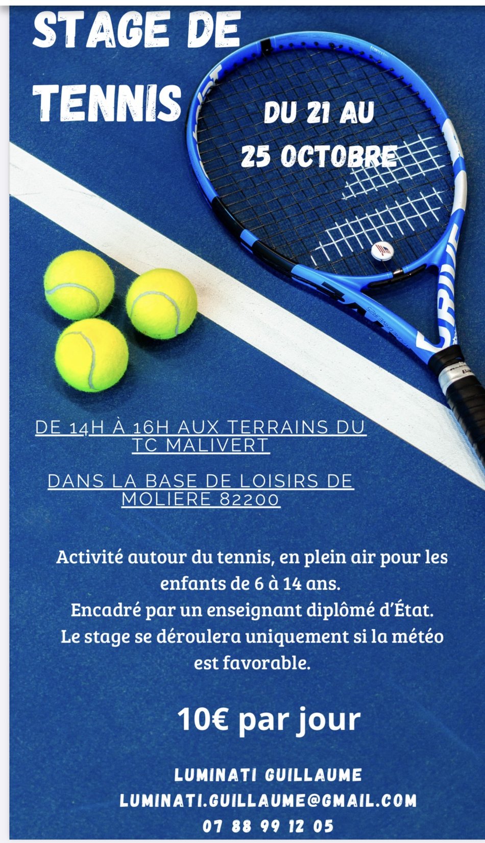 Affiche pour le tennis